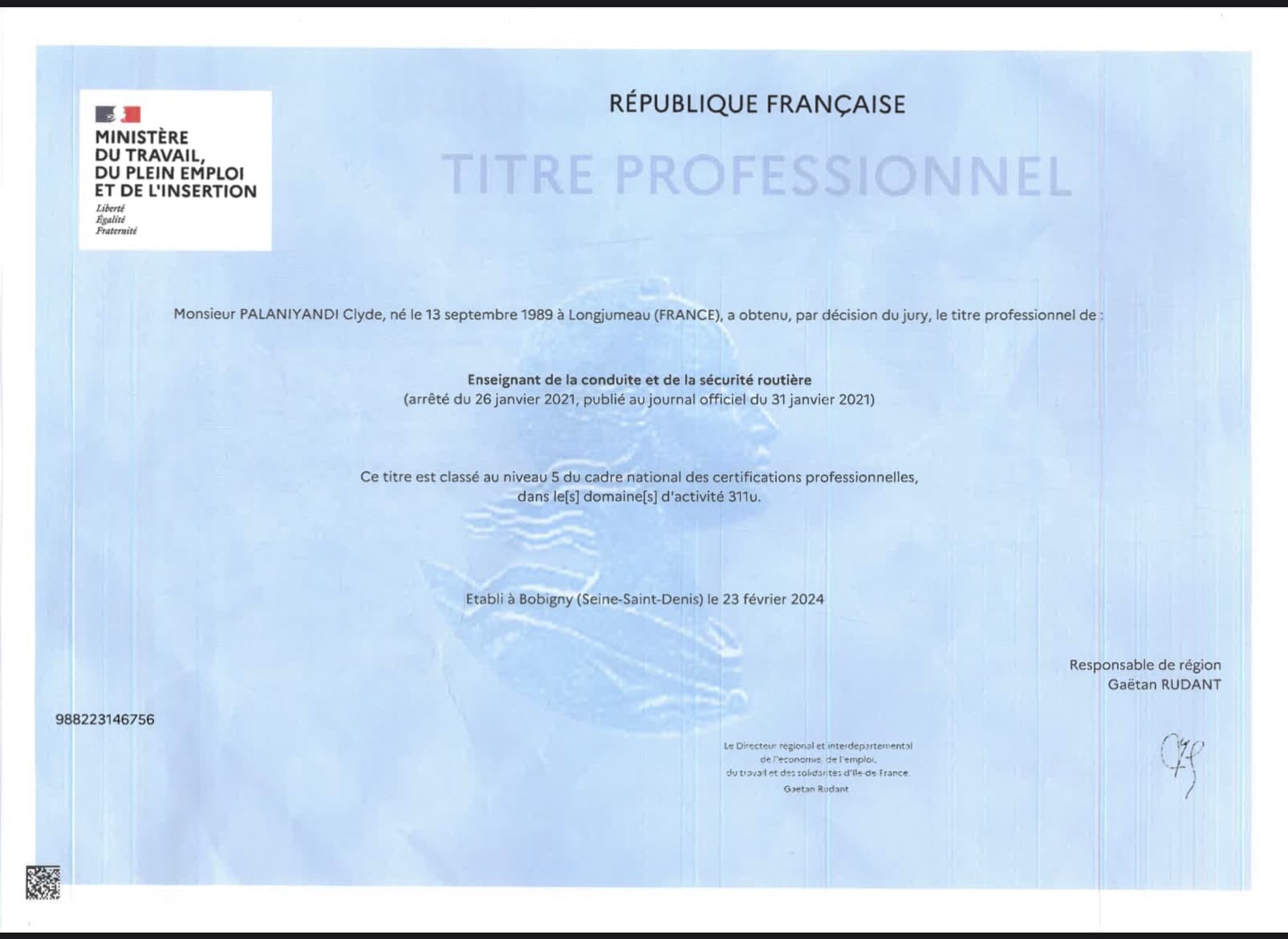 ECSR Professional Title - Driving and Road Safety Instructor